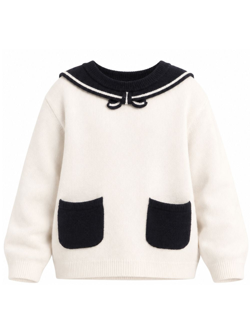 Maglione per bambina Bonpoint Kids bianco con dettaglio fiocco W06GJUK00022 903 BONPOINT KIDS 
