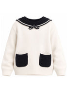 Maglione per bambina Bonpoint Kids bianco con dettaglio fiocco W06GJUK00022 903 BONPOINT KIDS 