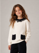Maglione per bambina Bonpoint Kids bianco con dettaglio fiocco W06GJUK00022 903 BONPOINT KIDS 