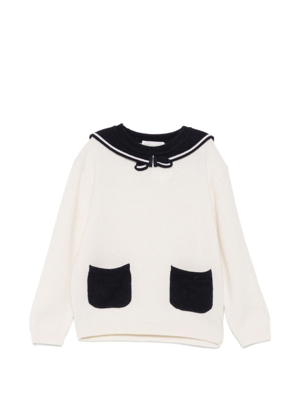 Maglione per bambina Bonpoint Kids bianco con dettaglio fiocco W06GJUK00022 903 BONPOINT KIDS 