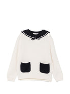 Maglione per bambina Bonpoint Kids bianco con dettaglio fiocco W06GJUK00022 903 BONPOINT KIDS 