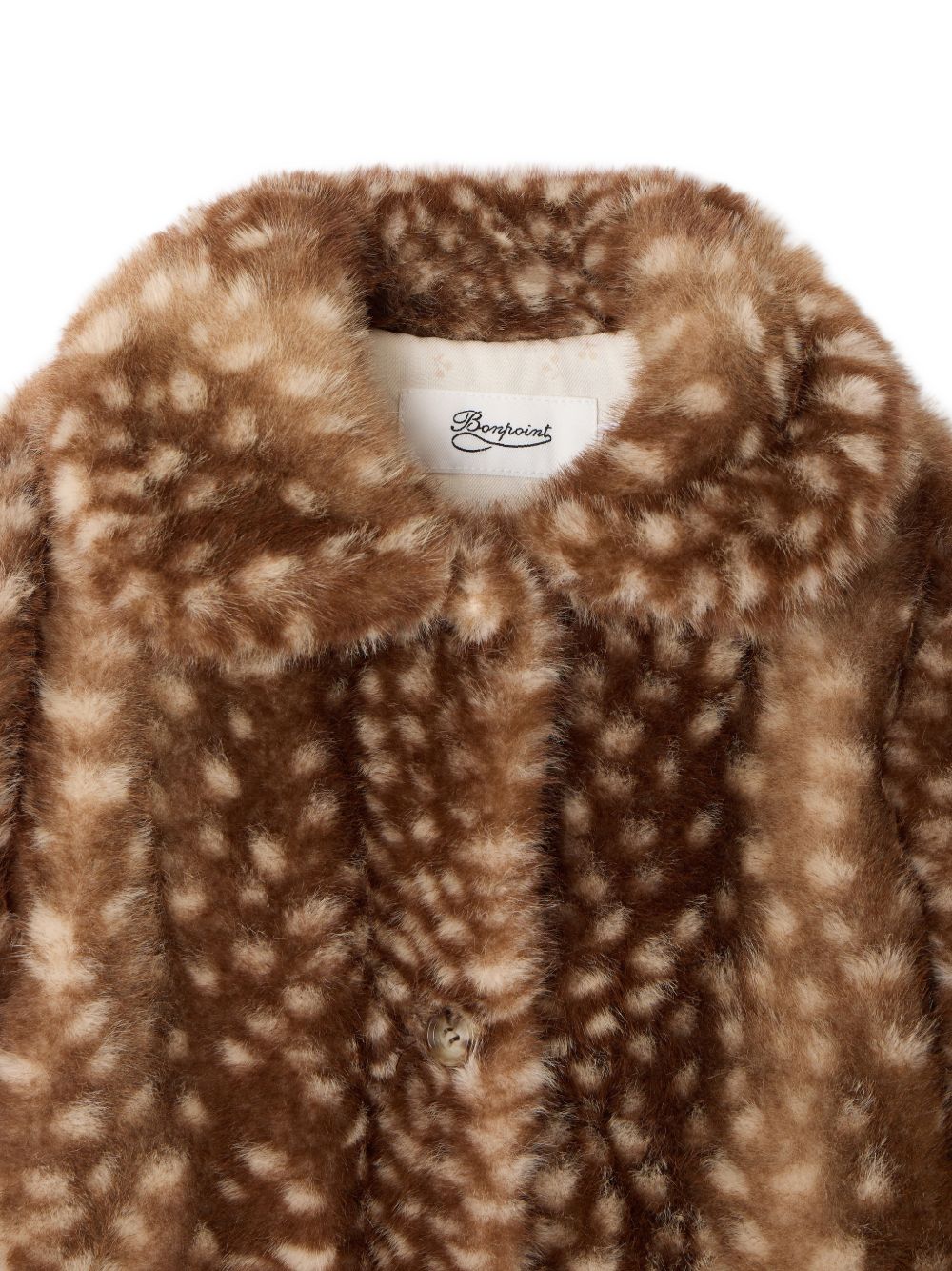 Cappotto per bambina Bonpoint Kids marrone con stampa a pois W06GOUW00012 667B BONPOINT KIDS 