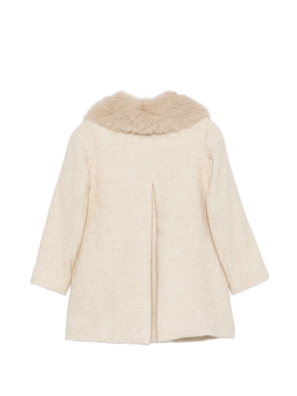 Cappotto per bambina Bonpoint Kids beige con colletto in pelliccia sintetica W06GOUW00017 060 BONPOINT KIDS 