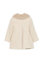 Cappotto per bambina Bonpoint Kids beige con colletto in pelliccia sintetica W06GOUW00017 060 BONPOINT KIDS 