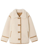 Cappotto per bambina Bonpoint Kids beige con trama effetto shearling W06GOUW00019 067B BONPOINT KIDS 