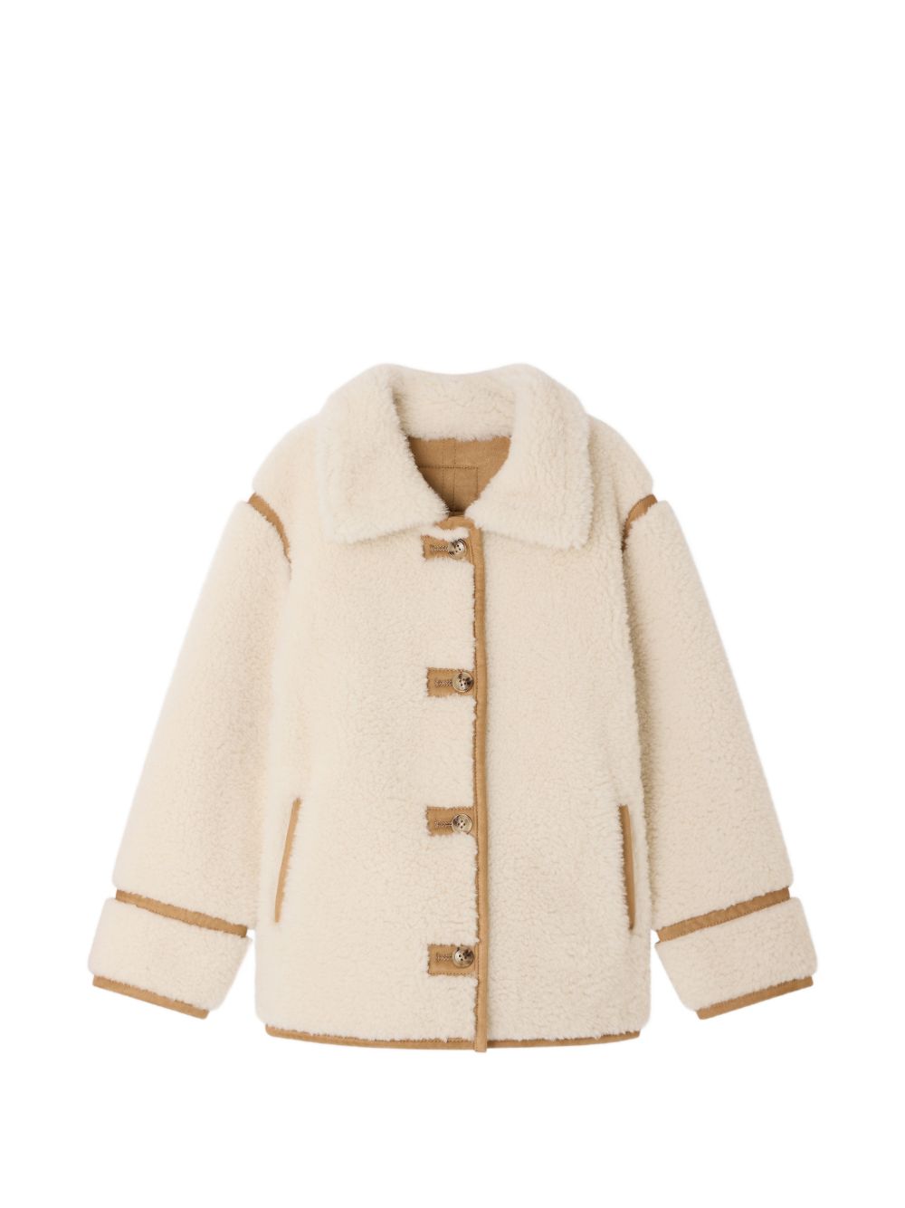 Cappotto per bambina Bonpoint Kids beige con trama effetto shearling W06GOUW00019 067B BONPOINT KIDS 