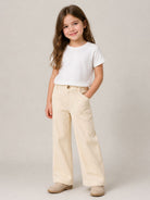 Pantaloni Minalie per bambina Bonpoint Kids bianchi con trama a coste W06GPAW00012 004 BONPOINT KIDS 