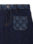 Gonna per bambina Bonpoint Kids denim con stampa a quadretti W06GSKW00015 178 BONPOINT KIDS 