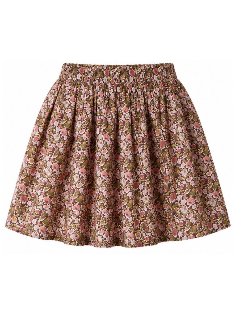 Gonna per bambina Bonpoint Kids marrone con stampa a fiori all-over W06GSKW00052 558A BONPOINT KIDS 