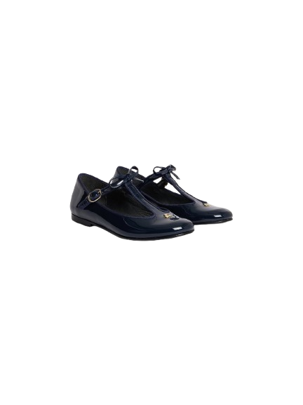 Ballerine Joyce per bambina Bonpoint Kids blu con finitura lucida W06GSOL00011 076 BONPOINT KIDS 