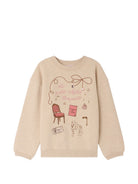 Felpa per bambina Bonpoint beige con stampa grafica W06GSWK00007 160A BONPOINT KIDS 