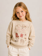 Felpa per bambina Bonpoint beige con stampa grafica W06GSWK00007 160A BONPOINT KIDS 
