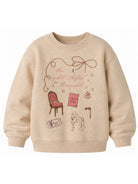 Felpa per bambina Bonpoint beige con stampa grafica W06GSWK00007 160A BONPOINT KIDS 