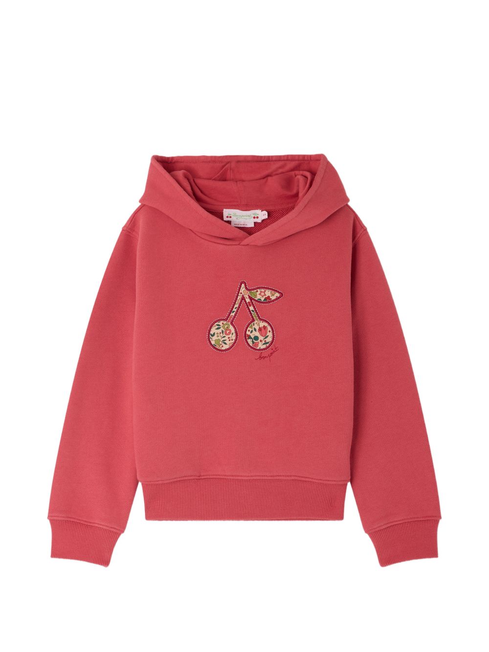 Felpa per bambina Bonpoint rossa con applicazione ciliegie W06GSWK00010 128C BONPOINT KIDS 