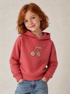 Felpa per bambina Bonpoint rossa con applicazione ciliegie W06GSWK00010 128C BONPOINT KIDS 