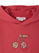 Felpa per bambina Bonpoint rossa con applicazione ciliegie W06GSWK00010 128C BONPOINT KIDS 