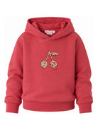 Felpa per bambina Bonpoint rossa con applicazione ciliegie W06GSWK00010 128C BONPOINT KIDS 
