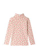T-shirt Tahiti per bambina Bonpoint Kids rosa con stampa Cherry all-over W06GTSK00008 660A BONPOINT KIDS 