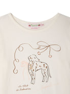 T-shirt per bambina Bonpoint Kids beige con stampa dalmata W06GTSK00010 102 BONPOINT KIDS 