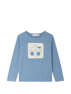 T-shirt per bambina Bonpoint azzurro con decorazione W06GTSK00012 116 BONPOINT KIDS 