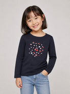 T-shirt per bambina Bonpoint Kids blu con stampa Cherry sul davanti W06GTSK00013 170 BONPOINT KIDS 