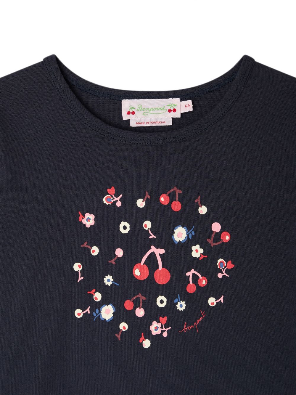 T-shirt per bambina Bonpoint Kids blu con stampa Cherry sul davanti W06GTSK00013 170 BONPOINT KIDS 