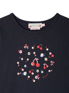 T-shirt per bambina Bonpoint Kids blu con stampa Cherry sul davanti W06GTSK00013 170 BONPOINT KIDS 