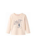 T-shirt per bambina Bonpoint Kids beige con stampa grafica W06GTSK00014 104 BONPOINT KIDS 