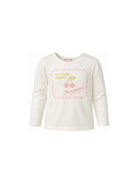 T-shirt per bambina Bonpoint Kids beige con ricamo sul davanti W06GTSK00016 102 BONPOINT KIDS 