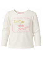 T-shirt per bambina Bonpoint Kids beige con ricamo sul davanti W06GTSK00016 102 BONPOINT KIDS 