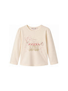 T-shirt Gracieuse per bambina Bonpoint Kids beige con stampa grafica sul davanti W06GTSK00020 121 BONPOINT KIDS 