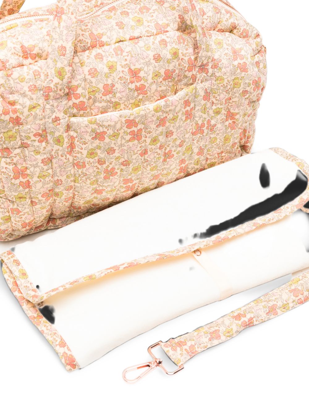 Borsa fasciatoio per neonata Bonpoint Kids beige con stampa floreale all-over W06NBAW00001 523B BONPOINT KIDS 
