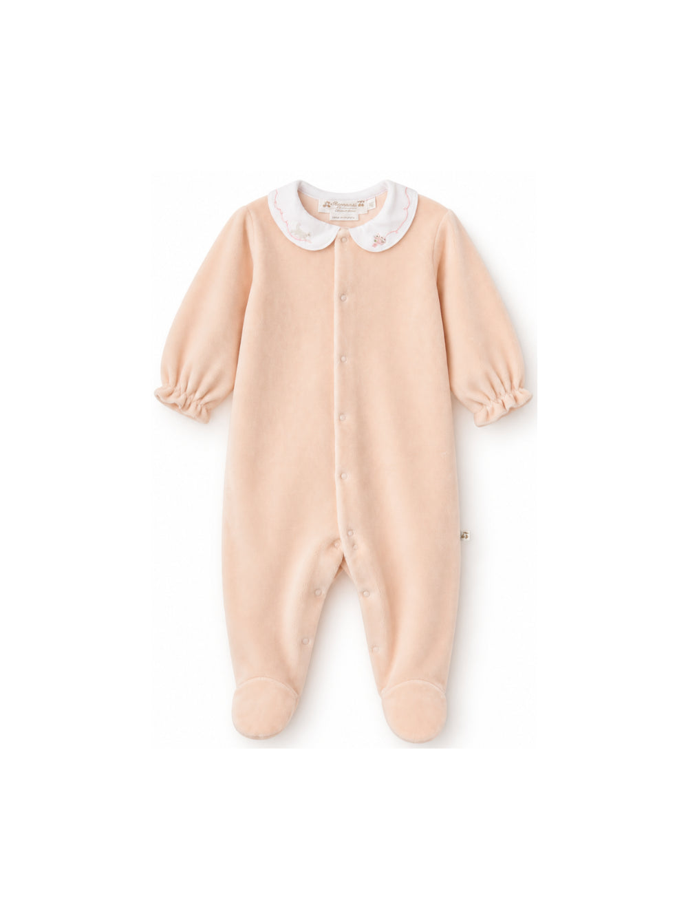 Tutina per neonata Bonpoint Kids rosa con colletto alla Peter Pan con ricamo W06NNIK00002 024 BONPOINT KIDS 