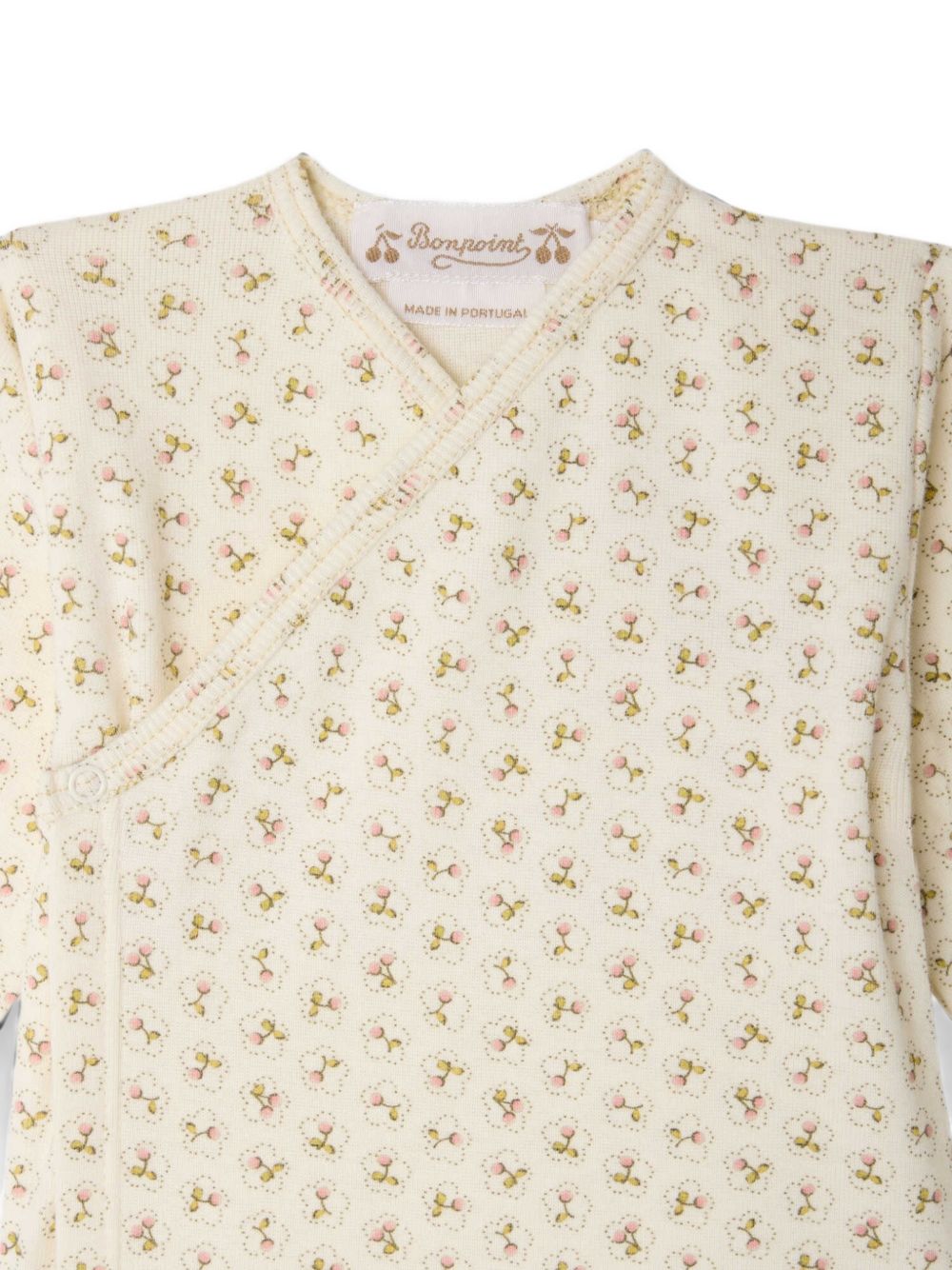 Pigiama per neonati Bonpoint Kids beige con stampa a fiori all-over W06NNIK00013 624 BONPOINT KIDS 