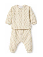 Pigiama per neonati Bonpoint Kids beige con stampa a fiori all-over W06NNIK00013 624 BONPOINT KIDS 