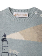 Set maglione e pantaloni per neonato Bonpoint Kids azzurro con decorazione ricamata W06OSEK00020 914 BONPOINT KIDS 