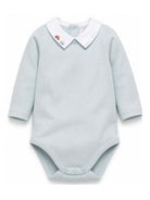 Body per neonato Bonpoint azzurro con ricamo sul colletto W06OUNK00001 015C BONPOINT KIDS 