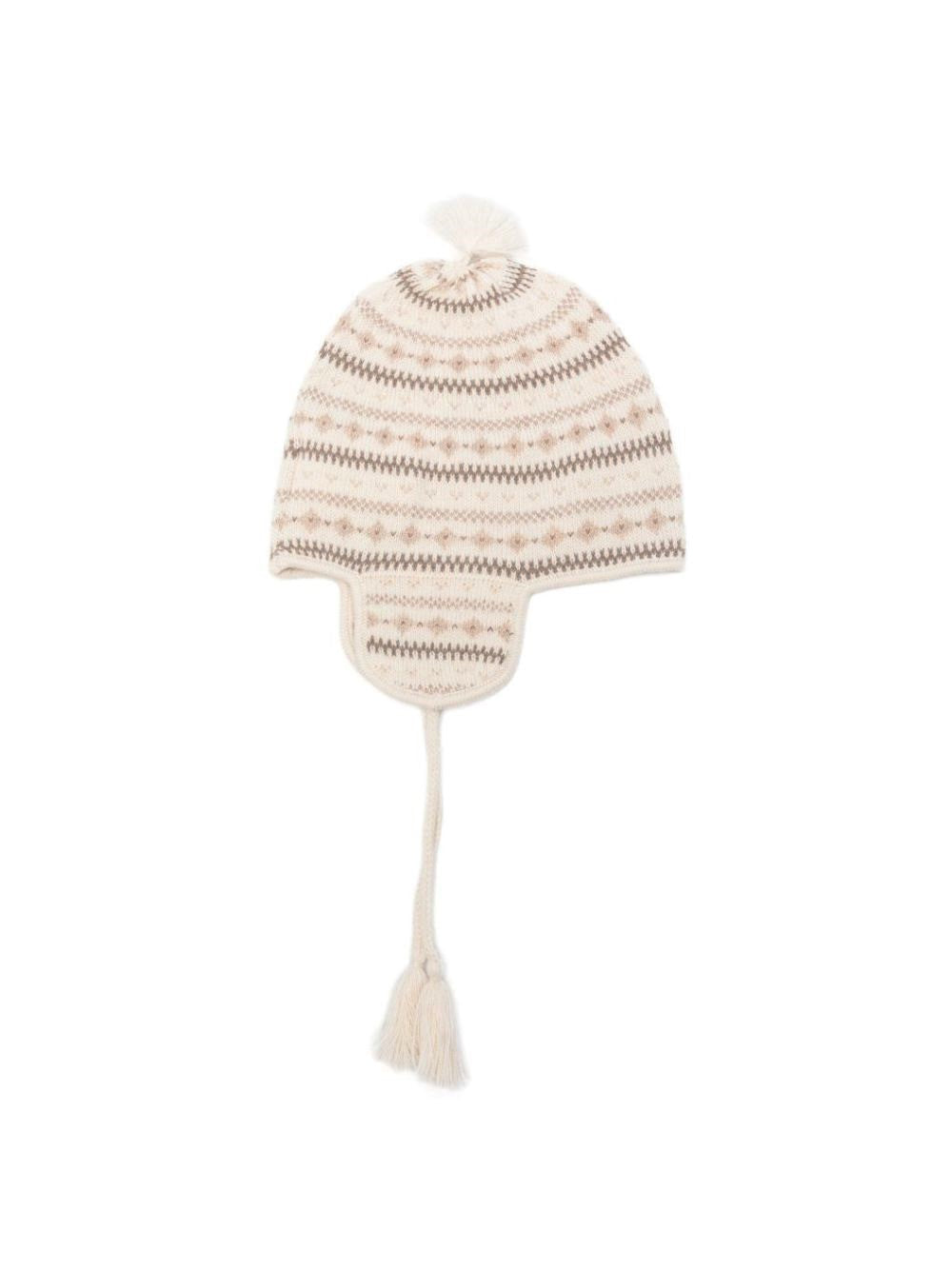 Cappello per neonato Bonpoint Kids beige con motivo Fair Isle W06PACK00001 902 BONPOINT KIDS 