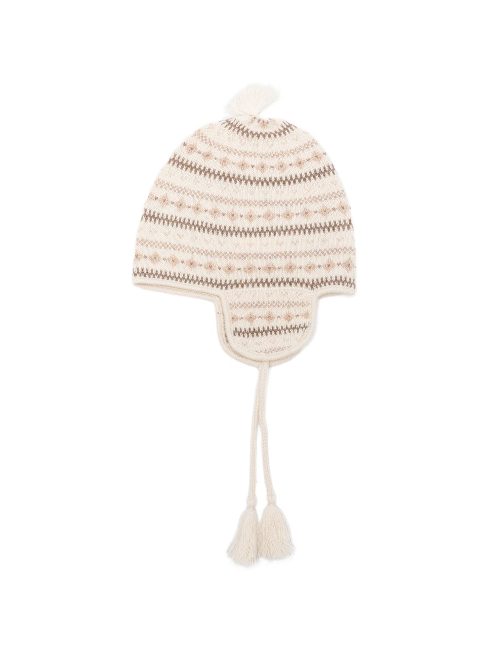 Cappello per neonato Bonpoint Kids beige con motivo Fair Isle W06PACK00001 902 BONPOINT KIDS 