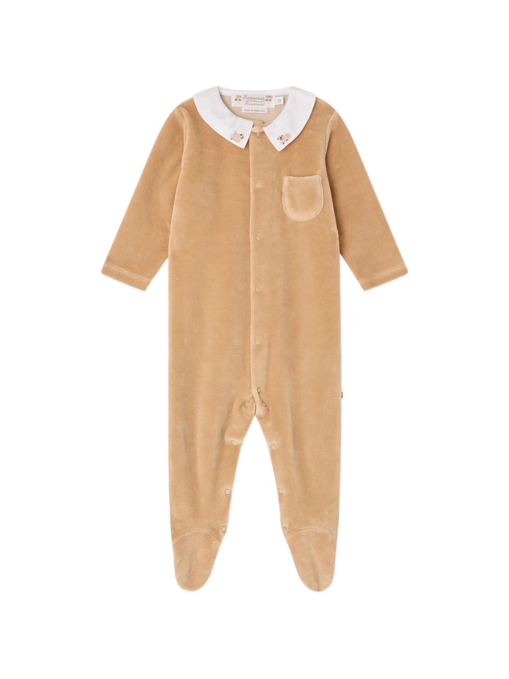 Tutina per neonati Bonpoint Kids beige con decorazioni ricamate W06PNIK00005 068C BONPOINT KIDS 