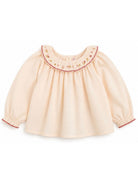 Blusa per neonata Bonpoint Kids rosa con ricami floreali W06XBLW00007 025A BONPOINT KIDS 