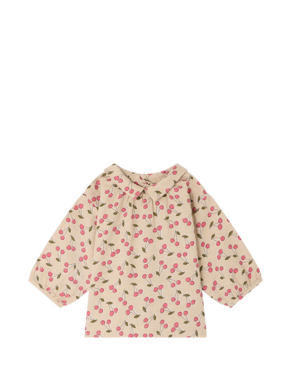 Blusa per neonata Bonpoint Kids beige con stampa Cherry all-over W06XBLW00010 609 BONPOINT KIDS 