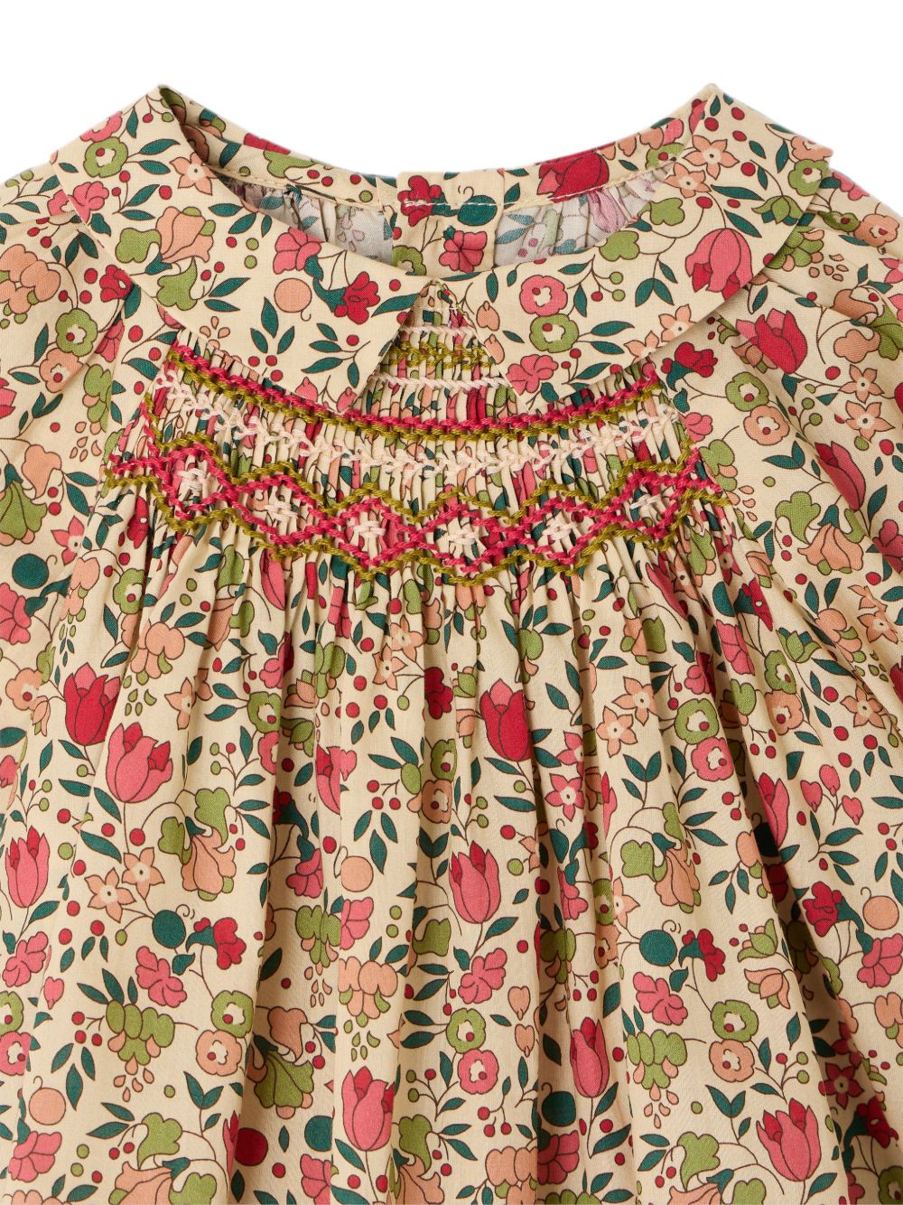 Camicia per neonata Bonpoint Kids beige con stampa floreale all-over W06XBLW00011 524A BONPOINT KIDS 