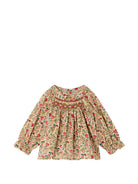 Camicia per neonata Bonpoint Kids beige con stampa floreale all-over W06XBLW00011 524A BONPOINT KIDS 