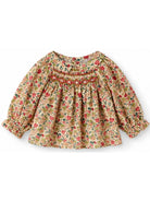 Camicia per neonata Bonpoint Kids beige con stampa floreale all-over W06XBLW00011 524A BONPOINT KIDS 