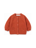 Cardigan per neonati Bonpoint arancione con due tasche applicate W06XCAK00002 035C BONPOINT KIDS 