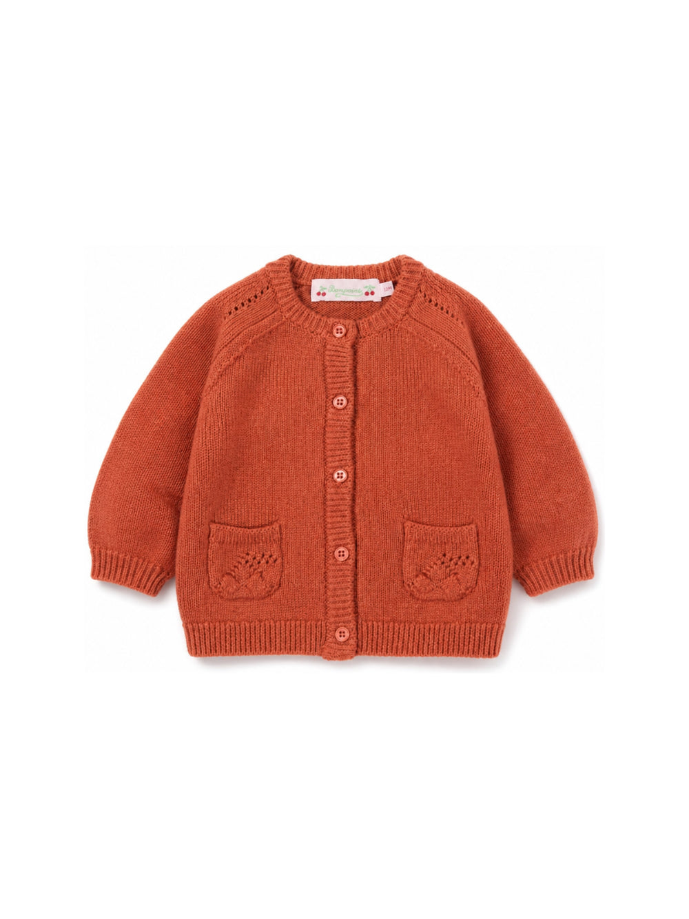 Cardigan per neonati Bonpoint arancione con due tasche applicate W06XCAK00002 035C BONPOINT KIDS 