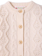 Cardigan per neonata Bonpoint Kids beige con maglia intrecciata W06XCAK00004 002 BONPOINT KIDS 