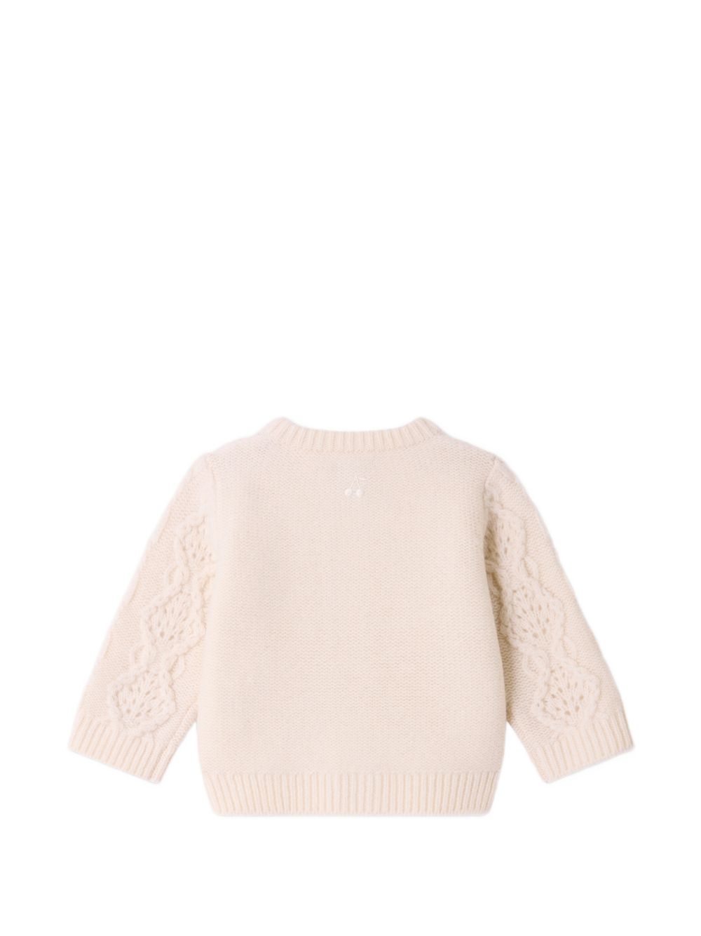 Cardigan per neonata Bonpoint Kids beige con maglia intrecciata W06XCAK00004 002 BONPOINT KIDS 