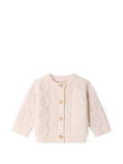 Cardigan per neonata Bonpoint Kids beige con maglia intrecciata W06XCAK00004 002 BONPOINT KIDS 